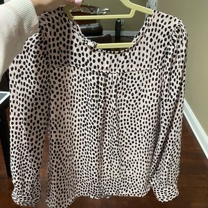 J Crew Navy polka dot blouse